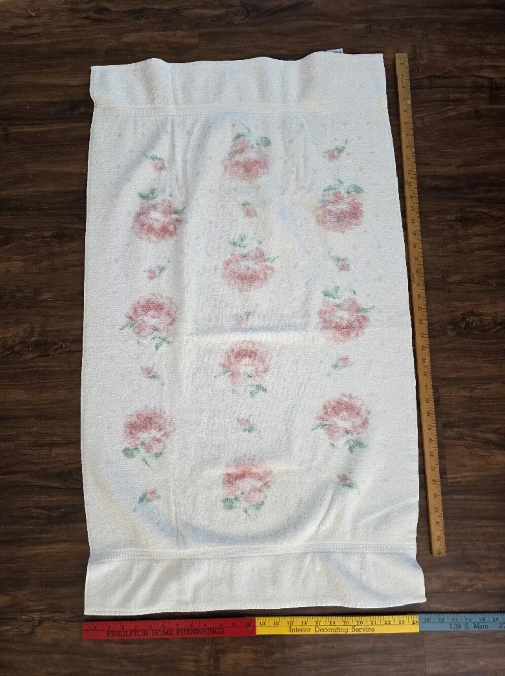 Vtg. JCPenny 100% Cotton Made In USA Bath Towel & 2 Hand Towels Pink ROSES 3pc